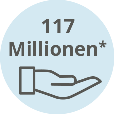 Symbol für 117 Millionen